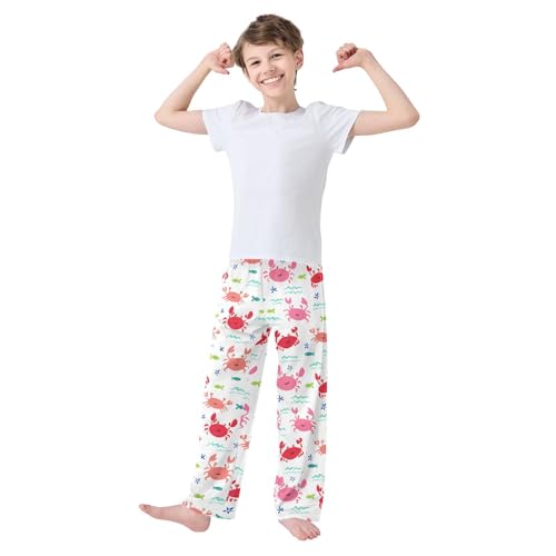 Boys' Pants Crab Cute Face Fish Long Bottoms Jogger Pants Elastic Waist Trousers with Pockets S-XL2
