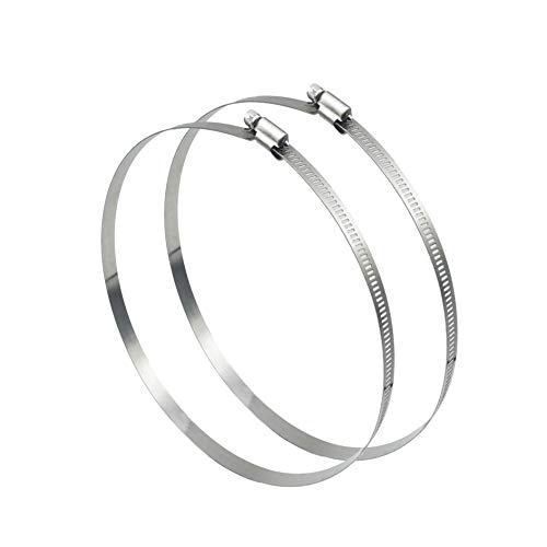 Image of 2Pcs 12 inch(Diameter) Adjustable 304 Stainless Steel Duct Clamps Hose Clamp Pipe Clamp Air Ducting Clamp worm drive hose clamps (289mm-311mm)