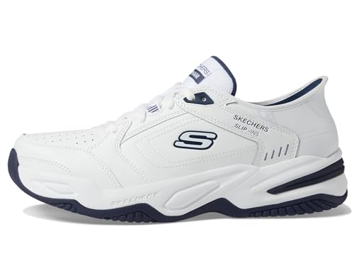 Skechers Skechers Men's Durham Hands Free Slip-in Sneaker,White/Navy,13 Extra Wide