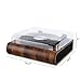 VOSTERIO Bluetooth Record Player, 3 Speed Turntable with Built-in Speakers, Retro LP Vinyl Player with BT Input & Output, FM Radio, USB & SD Card Recording, Aux in, LED Display