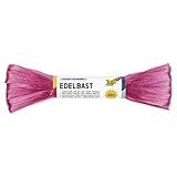 folia 9221 - Raffia Edelbast, 1 Bündel á 30 m in eosin, Schnur aus glänzender Kunstfaser, ideal zum Basteln, zur Dekoration oder für Gestecke, Sträuße und andere floristische Arbeiten