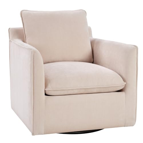 INZOY Swivel Accent Square Chair with Padded Back