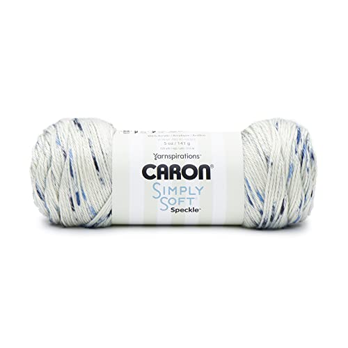 Caron Simply Soft Blue Gingham Speckle Yarn - 3 Pack of 141g/5oz - Acrylic - 4 Medium (Worsted) - 235 Yards - Knitting/Crochet by Caron - Image 2