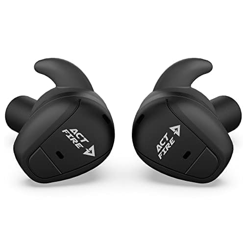 ACT FIRE Shooting Ear Protection NRR 26dB Hearing Protection Earbuds Electronic Shooting Earplugs with Charging Case for Shooting, Hunting, Range +1, Black