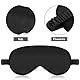 2er Pack Schlafmaske Aus Seide Augenmaske Zum Schlafen Weiche Satin Augenbinde Mit Gummiband Bequeme Nachtschlafmaske für Damen Und Herren (Schwarz)