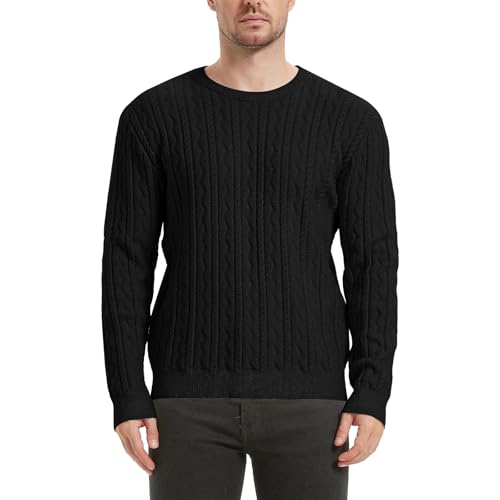 Men’s Classic Knit Pullover Sweater Soft Lightweight Crewneck Long Sleeve Ribbing Edge Sweater for Men