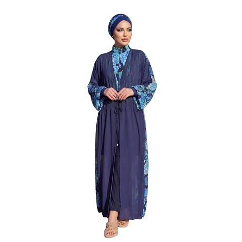 MOTIVE FORCE Modest Swimsuits Muslim Swimsuit Womens Full Coverage Full Body Swimwear Islamic Arabic Long Sleeve Burkini 3 Pieces Swiming Dress Suit (UAE/KSA Alpha XL Regular Regular 260201)
