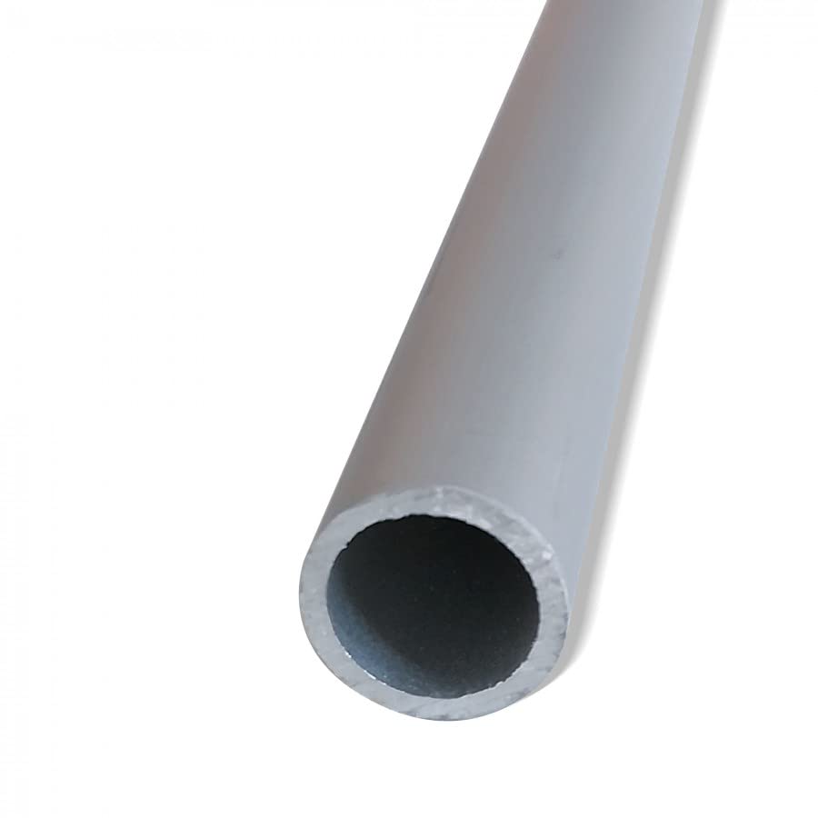 Profilés ronds extrudés en aluminium anodisé 25x1 mm - Longueur 2 mètres - Couleur argent - Résistants et polyvalents pour projets créatifs DIY et artisanat