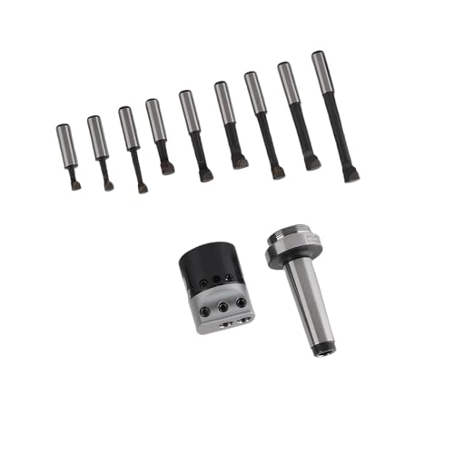 Jeu De Barres D'alésage 9Pcs clé hexagonale machine CNC Ensembles de têtes ennuyeuses trousses d'outils en acier au carbone filetage de queue 1-1 / 2-18UNF M12 MT3 tête d'alésage F1-12mm