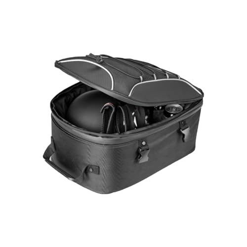 Jshigogo バイク用 シートバッグ 拡張機能あり バイクバッグ 大容量 撥水 防水 耐久性 固定ベルト付き 衝撃に強く 取付簡単 盗難防止 ジクサーハンターカブ マグナ適合 簡単固定 (ブラック)