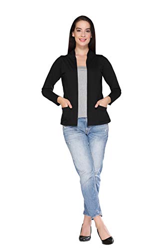 Image of In Love Women's Cotton Blend Front Open Shrug with Pockets | Cotton fabric - lightweight front-open shrug for summer layering