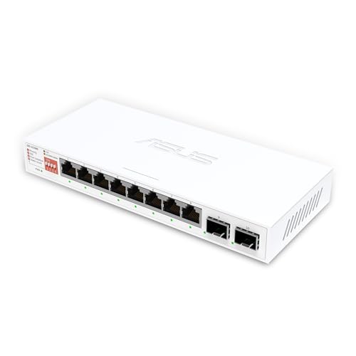 Image of ASUS QG-U1080, 5-Port 2.5G and 2-Port 10G SFP+ Unmanaged Switch, Support 4 Intelligent Modes, Home Network Hub, Office Ethernet Splitter, Plug and Play, Easy Setup, Desktop, Silent Operation