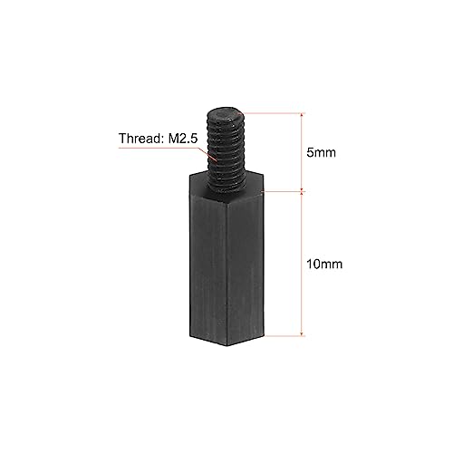 PATIKIL M2.5 Nylon Hex Standoff Screws Nuts, 1Set/100Pack PCB Male Female Threaded Kit for Motherboards Computer Cases - Image 2