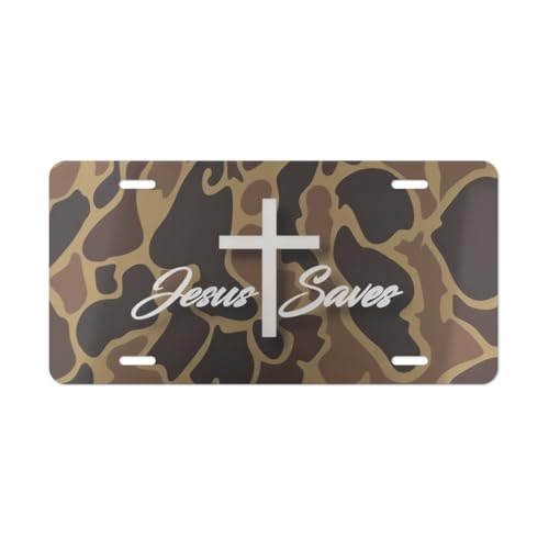 Jesus Saves Camo Vanity Plate