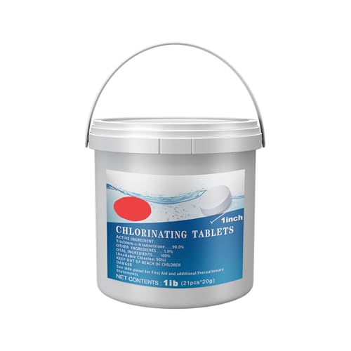 Chlorine-Free Pool Cleaning Tablets 21-Count Effervescent Bucket Tabs for Sparkling Water Maintenance pH Balancing & Algae Prevention - Safe for All Pool Types