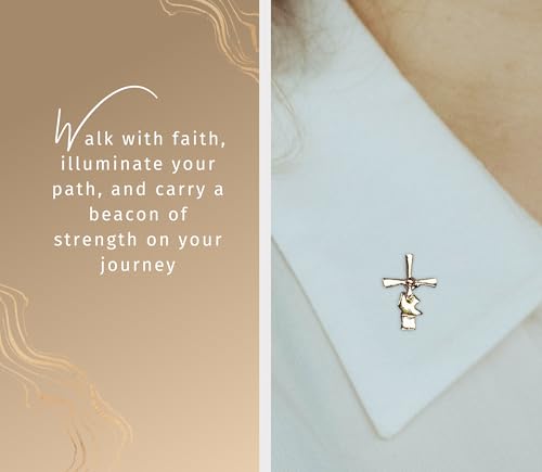 Confirmation Sponsor Pin Card - Coin Style Confirmation Sponsor Lapel Pin with Card, Catholic Emblem with Cross and Dove Design, The Lord's Prayer Card - Set of 3 Items4