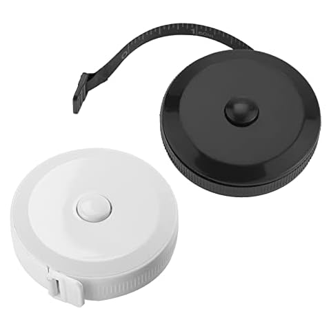 2 PCS Retractable Body Measuring Tape, Dual Sided Soft Tape Measure Set Portable Ruler 60 inch / 150 cm for Cloth Sewing Tailor Body Measurements, Black and White Cover