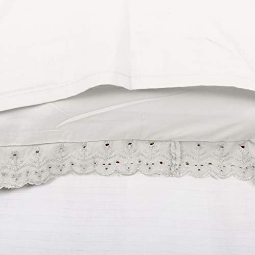 Image of VHC 100% Cotton Lace Pillow Cover /Case Set (Pack of 2)-White