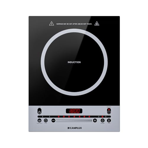 CAMPLUX Portable Induction Cooktop 1800W, 120V Single Burner Electric Cooktop with Kids Safety Lock, 7 Power & Temperature Levels Setting Induction Burner with Timer, Countertop or Built-in
