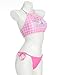 Winx Club Women's Bikini Set Swimsuit Kawaii Friendship Checked Print Two Piece Bathing Suit Pink