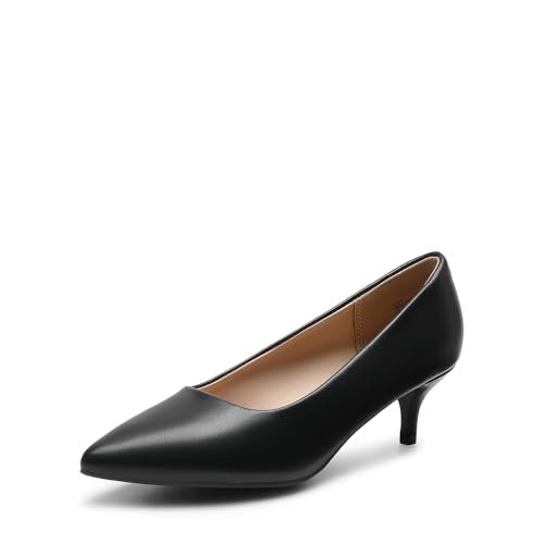 DREAM PAIRS Women's Pumps Kitten Heel Pointed Toe Shoes for Women Comfortable Office Work Dress Shoes