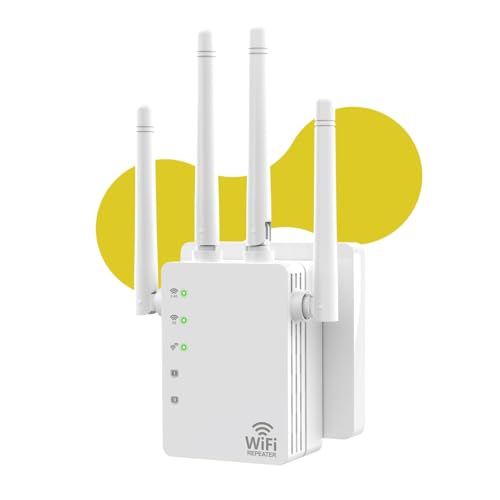 WiFi Extender with Ethernet Port, 1200Mbps Dual...