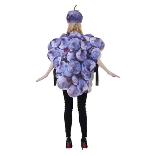 Disfraces de Comidas & Bebidas 16 Uvas Disfraz Divertido de Halloween para Adultos - Fruta y Verdura Cosplay Carnaval Pareja Fiesta