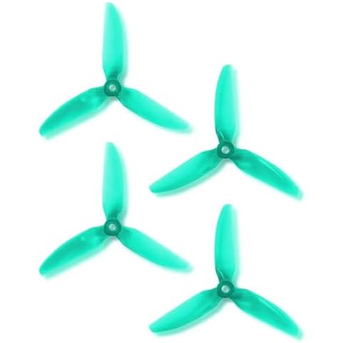 8pcs HQProp 5X4.8X3 V1S 5048 5 Inch 3-Blade Propellers Set (4X CW / 4X CCW) Poly Carbonate (Blue) Cover
