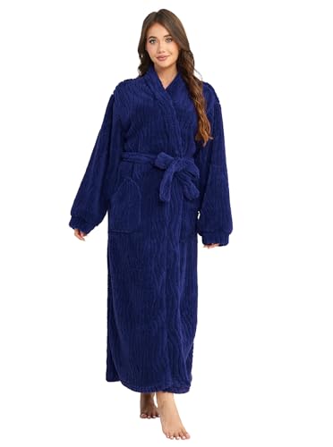 Image of Women Long Plush Fleece Bath Robe