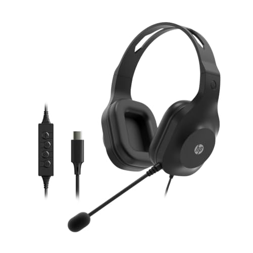 HP 320C USB-C Wired Headset, Black, 212 gm (CH8D5AA)