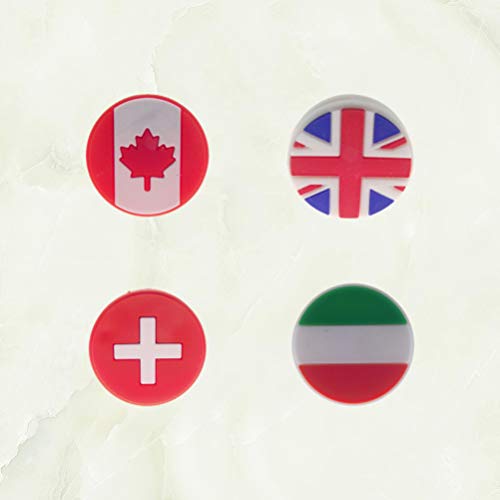 Amortecedor de silicone durável Besportble, 4 peças de amortecedores de tênis com bandeira de tênis