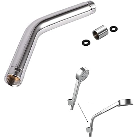 Shower Hose Curved Forward 20cm Universal G1/2" Handheld Shower Arm Extra Hose Pipe for Shower Head and Hose Extension Arm Cover