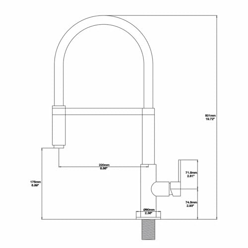 Mitigeur de cuisine en laiton robinet extractible au design rond épuré - 7