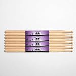 GMP 5B Maple Wood Tip Drumsticks,12-Pair Pack | Bulk Drumsticks for Drummers, Musicians, Performers, Professionals, Students, Teachers, and Classrooms
