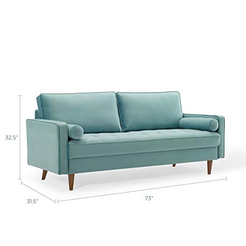 Modway Valour Performance Velvet Upholstered Tufted Sofa, Mint #TOP2