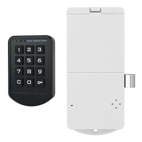 Flaroey Cerradura Eléctrica Inteligente con Llave y Contraseña para Cajón de Armario, Totalmente Automática. Cerradura Electrónica Digital con Botón para Taquilla.