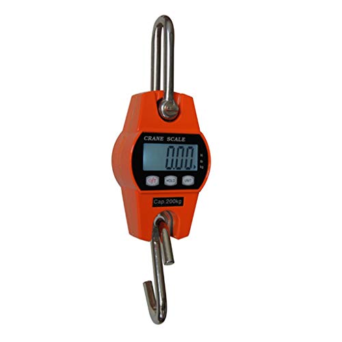 Báscula colgante digital industrial 300kg naranja miniatura 1