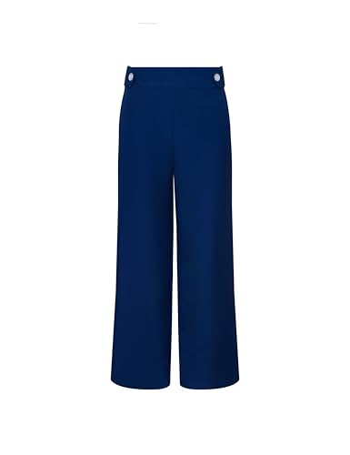 Anne Klein Womens High Rise Pull on Wide Leg W Button Wb D