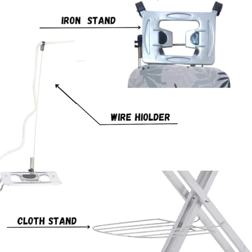 Image of Jaimini Multi-Function Iron Table for Ironing Clothes Foldable & Adjustable Mat Board with Cable Holder & Removable Cover, Versatile and Space-Saving, Ideal for Any Household