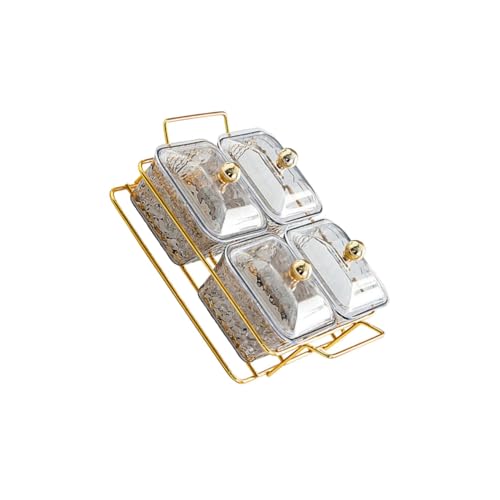 Contenedor para bocadillos con tapa y 4 compartimentos para dulces 8