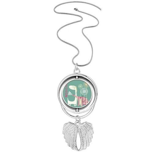 Collier pendentif girafe éléphant vert ailes d'ange finitions soignées