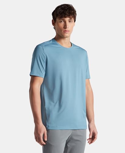 Image of Jockey MV37 Men Recycled Microfiber Elastane Stretch Fabric Round Neck Half Sleeve Breathable Mesh Active Wear T-Shirt