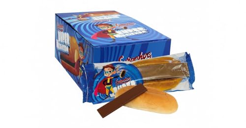 iChuches – Caja 15 Panecillos Dulces con Tableta de Chocolate 70 g – Merienda Infantil y Snack para Compartir – Super Merendón en Sabor Chocolate Negro o Blanco (Chocolate)