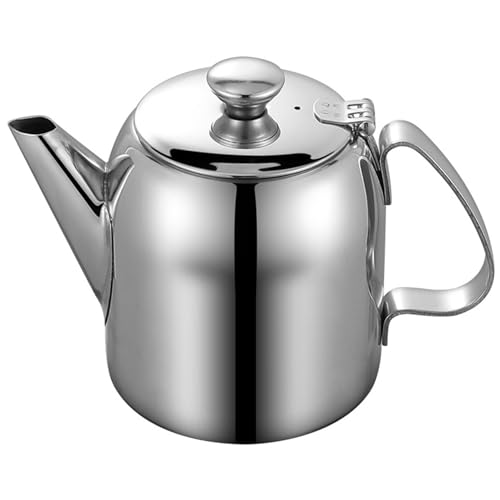 Stainless Steel Teapot 20 Oz Spill-Proof Metal Teapot with Short Straight Spout Cold Water Jug Coffee Kettle for Restaurants, Conference Rooms, Living Room Tea Kettle