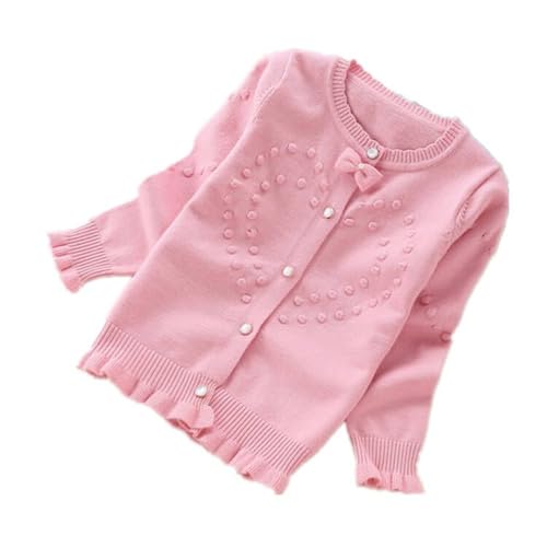 MW&FOFJR Girls Cardigan Sweater Crew Neck Long Sleeve Cotton School Uniform Sweaters