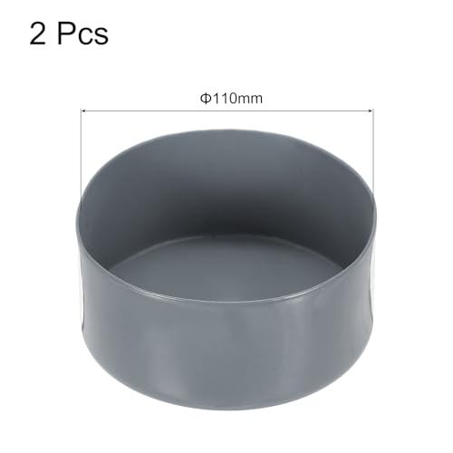 Image of uxcell 2pcs Rubber End Caps 110mm(4 5 /16 Inch) ID x 80mm(3 1 /8 Inch) H Vinyl Round Tube Bolt Cap Cover Screw Thread Protectors Light Gray
