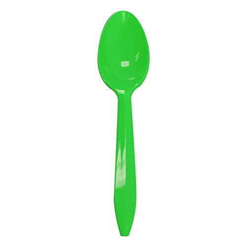 Karat U2008 (Green) 5" PP Medium-Weight Disposable Teaspoon, Green (Pack of 1000)