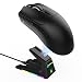 Produktbild ATTACK SHARK X1 Gaming-Maus mit Magnetischer Ladestation, PixArt PAW3395PRO Gaming-Sensor, 40000 DPI, BT/2,4G Kabellos/Kabelgebunden, 53g Superlight-Maus, 100M-Mikroschalter für PC/PS/Mac  Schwarz