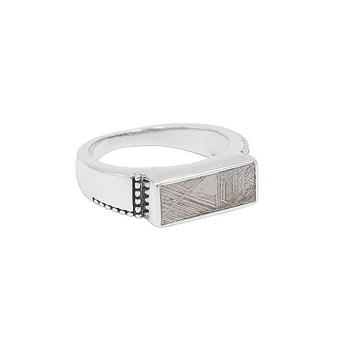 Bague météorite homme argent 925 alliance originale taille 7