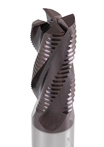 Accusize Industrial Tools 3/4'' Fine Tooth M42 8% Cobalt Tialn Roughing End Mill, 3/4'' Shk Dia, 1-5/8'' Flute Length, 3-3/4'' Oal, 4 Flute, 1104-0034 #TOP4